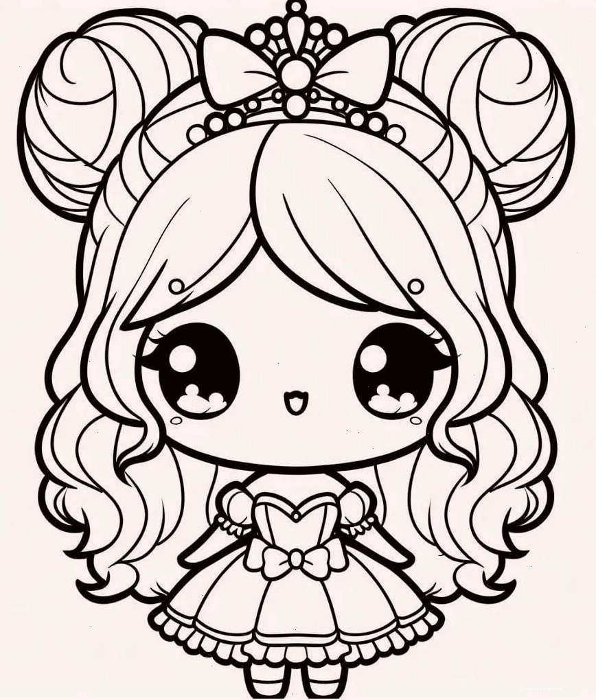 Công chúa chibi cute và đáng yêu với mái tóc bồng bềnh