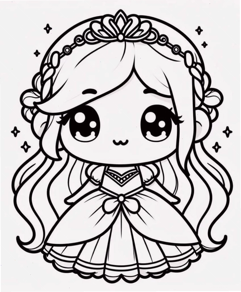 Công chúa chibi mỉm cười dịu dàng