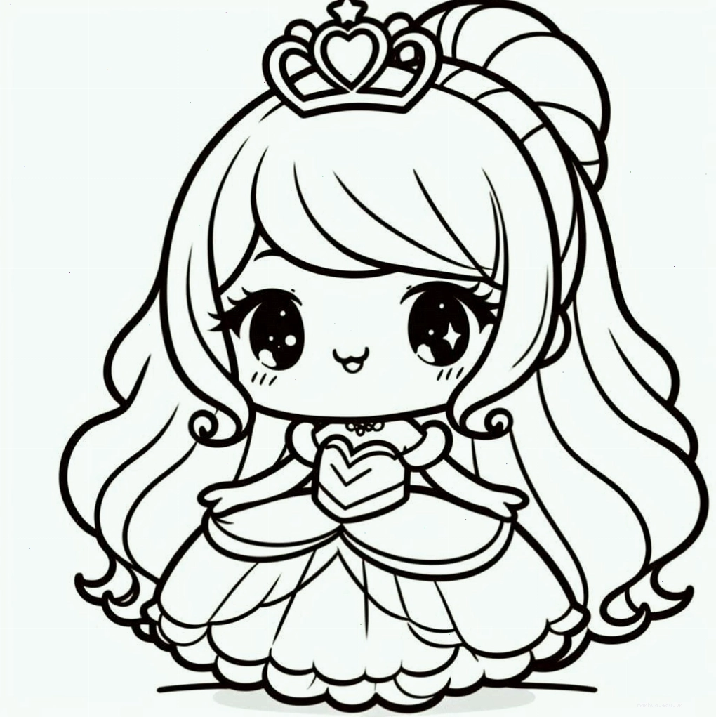 Công chúa chibi nhỏ bé đang ngồi mơ màng