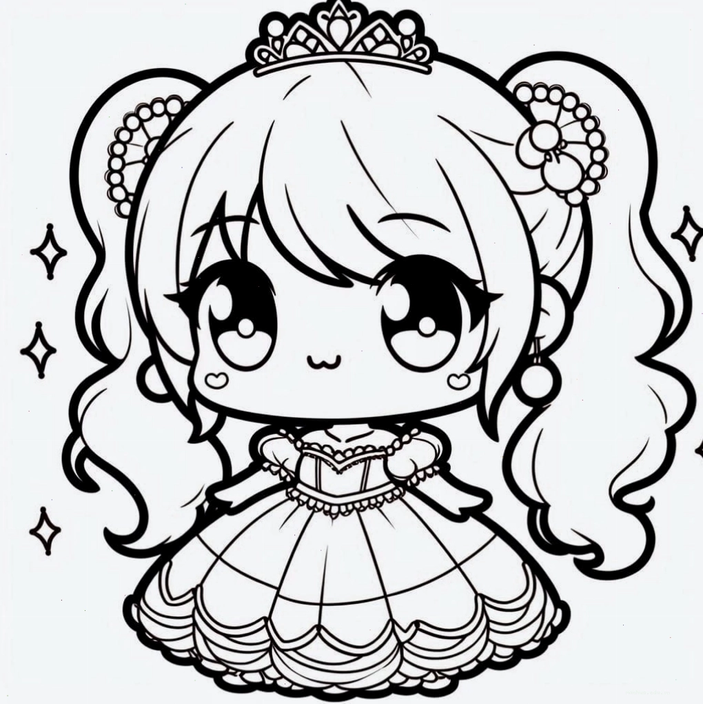 Công chúa chibi nhỏ nhắn trong trang phục hoàng gia
