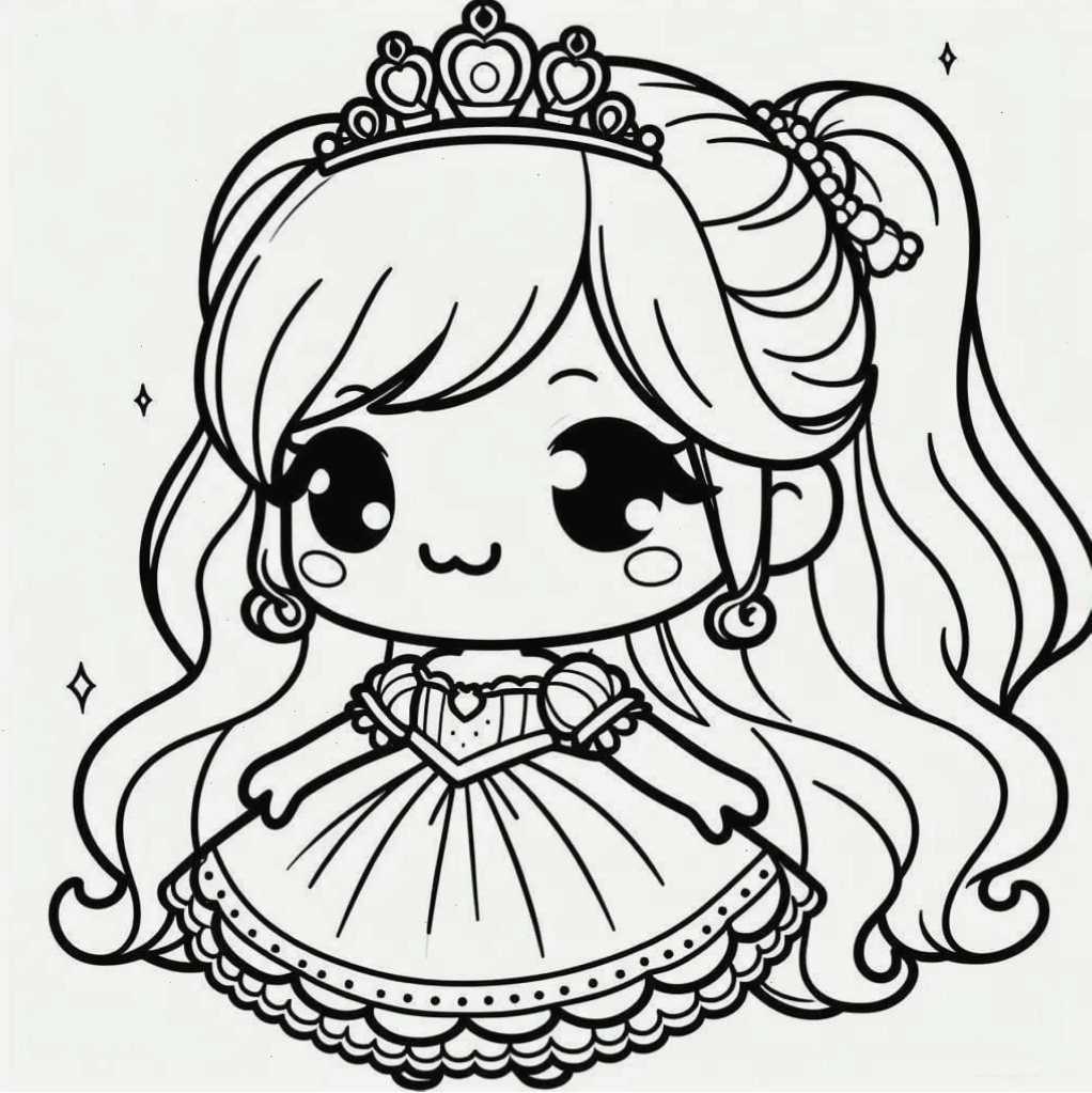 Công chúa chibi thân thiện với cử chỉ chào hỏi