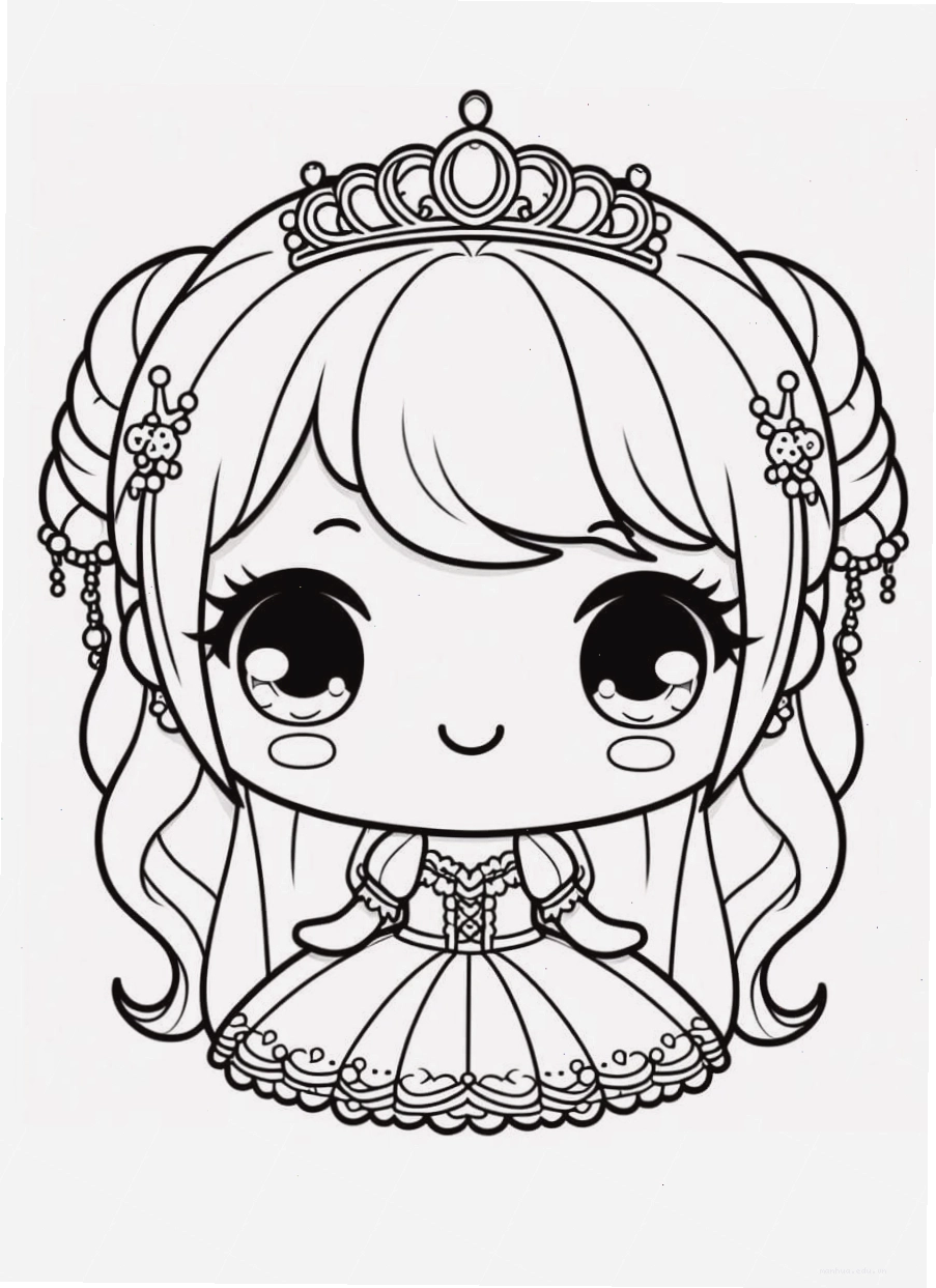 Công chúa chibi xinh đẹp với vương miện lấp lánh