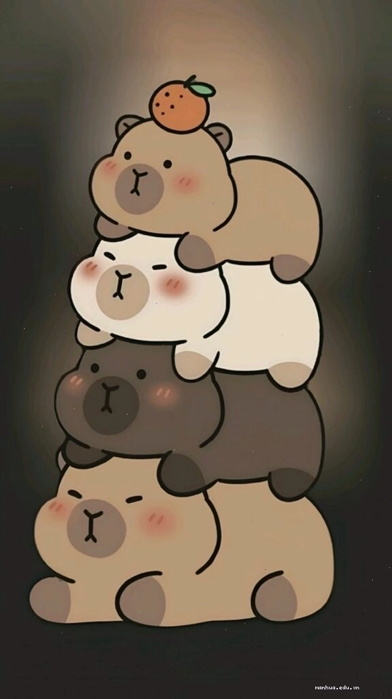 Đàn Capybara thư giãn trong không gian tối, vẻ mặt vô tri