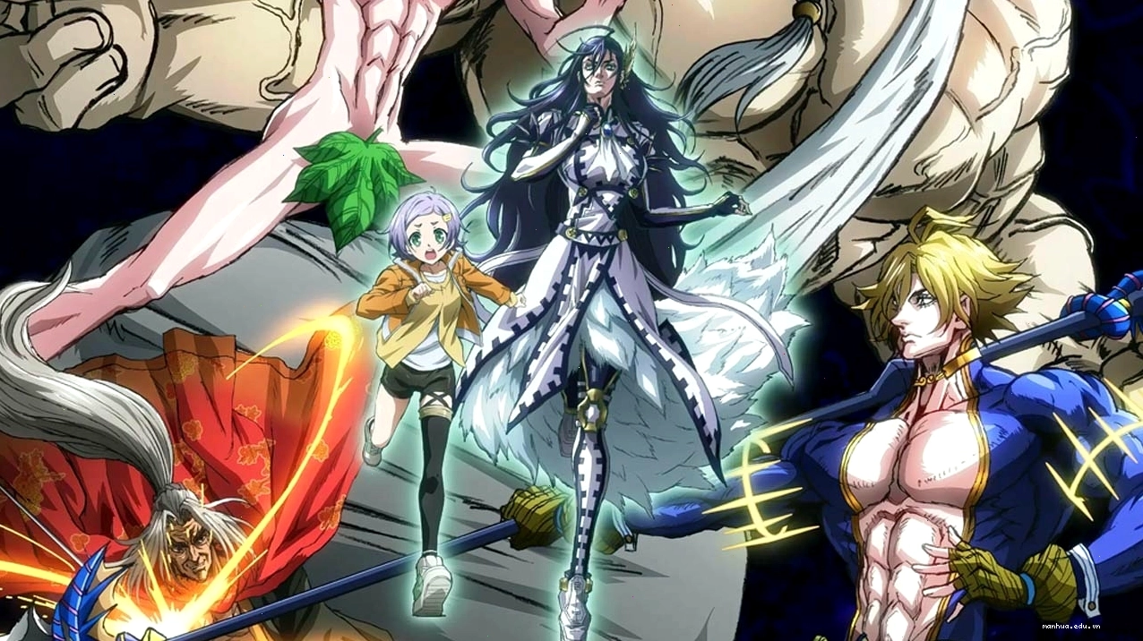 Dàn nhân vật đa dạng trong anime Đại Chiến Giữa Người Và Thần