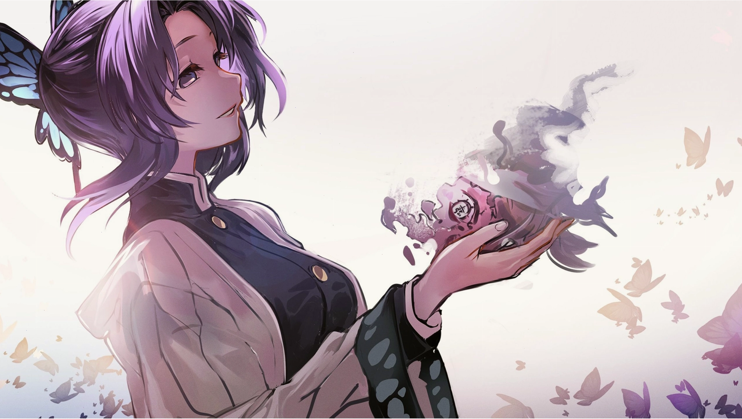 Demon Slayer Shinobu Kochou With White Background