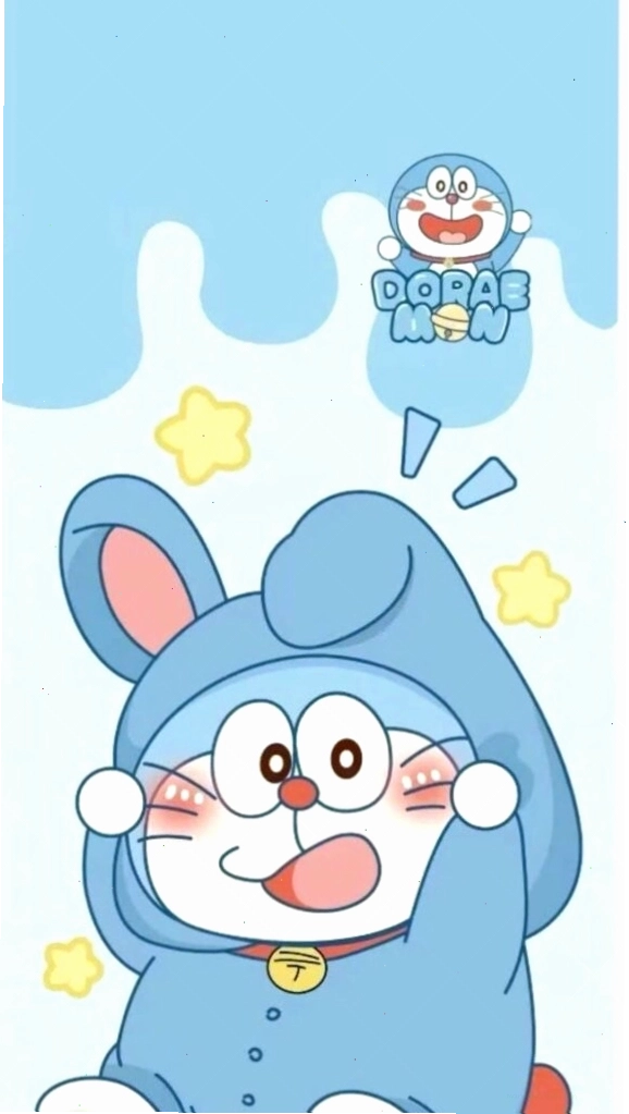 Doraemon đội mũ tai thỏ dễ thương