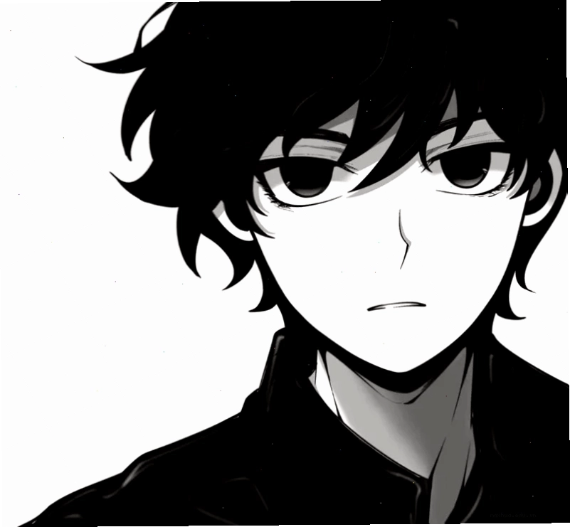 Hình ảnh anime boy lạnh lùng ngầu trong trang phục đen trắng đầy bí ẩn