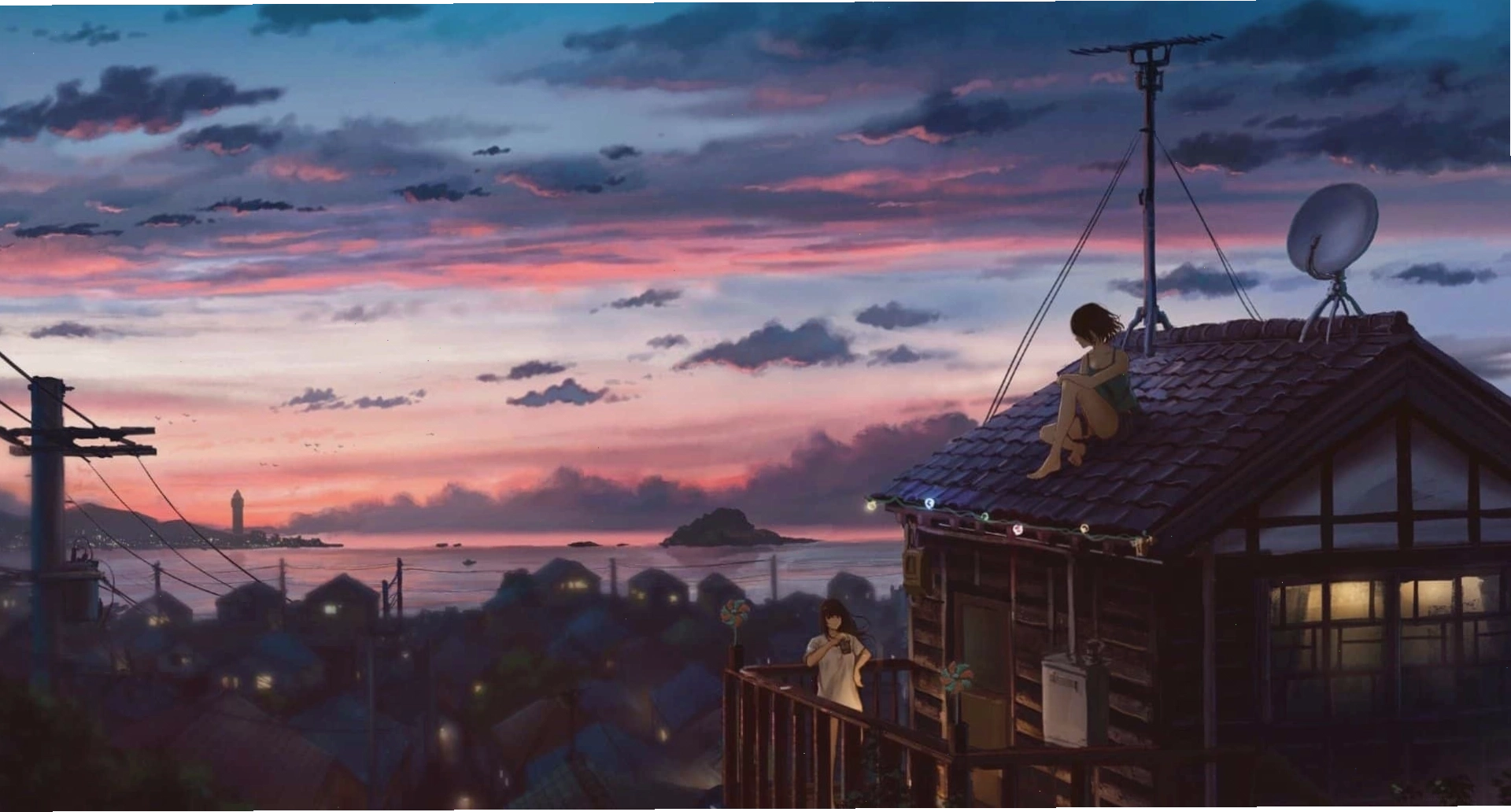 Hình ảnh anime buồn với cảnh mưa và nhân vật cô đơn