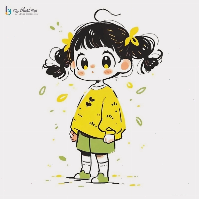 Hình ảnh anime chibi cute girl với đôi mắt to tròn