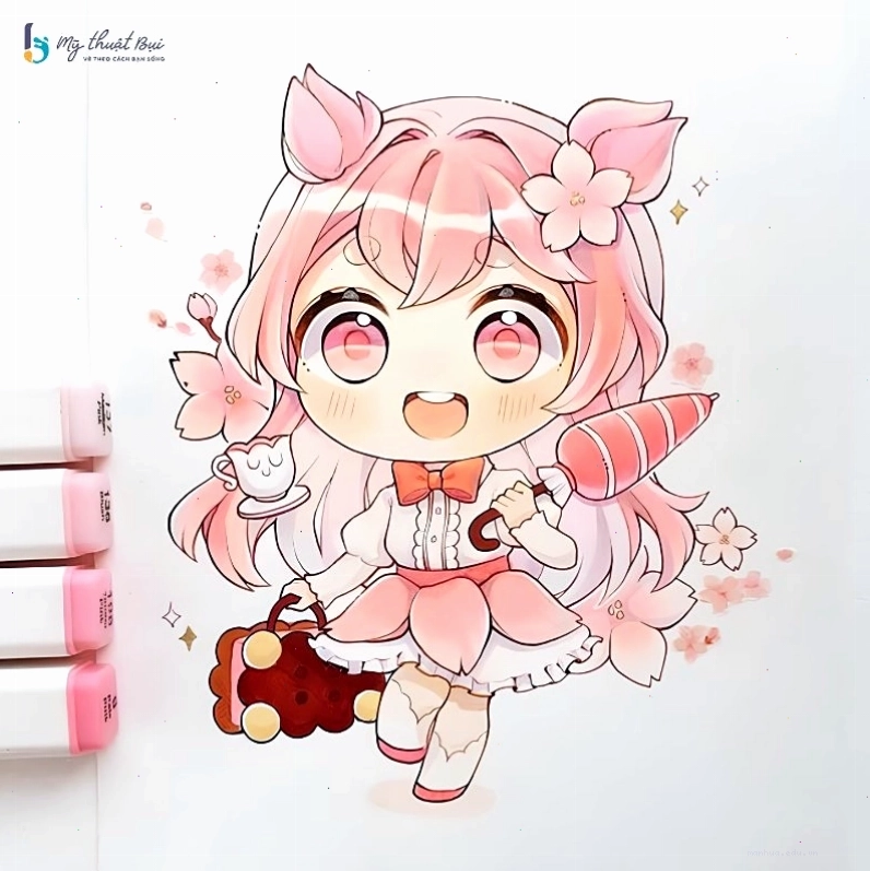 Hình ảnh anime chibi cute với phong cách fantasy