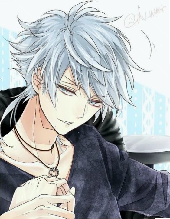 Hình ảnh anime nam với trang phục tối màu và biểu cảm nghiêm túc