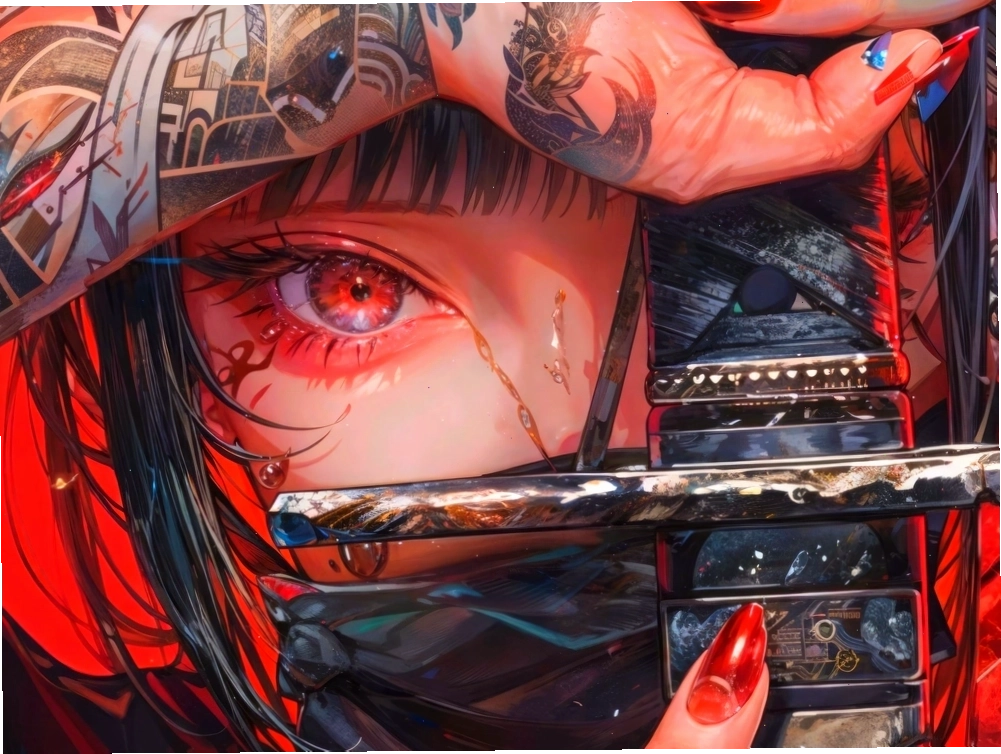 Hình ảnh anime nữ lạnh lùng vô cảm ngầu với mái tóc nổi bật
