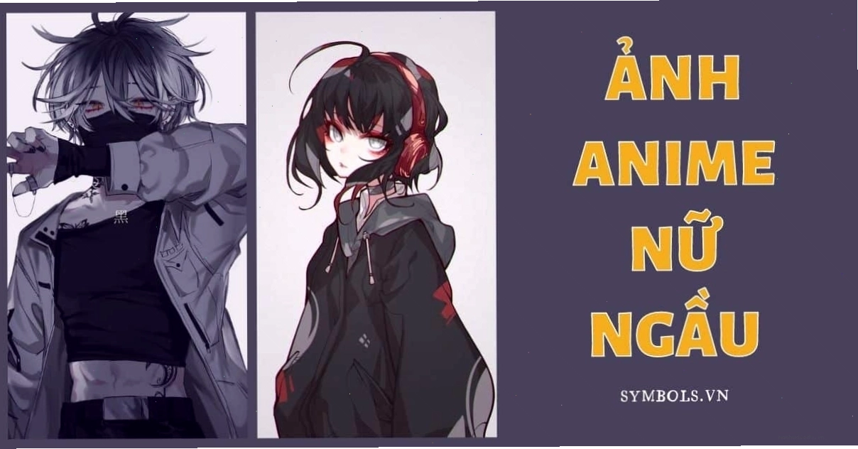 Hình ảnh anime nữ ngầu với trang phục đen và ánh mắt sắc lạnh