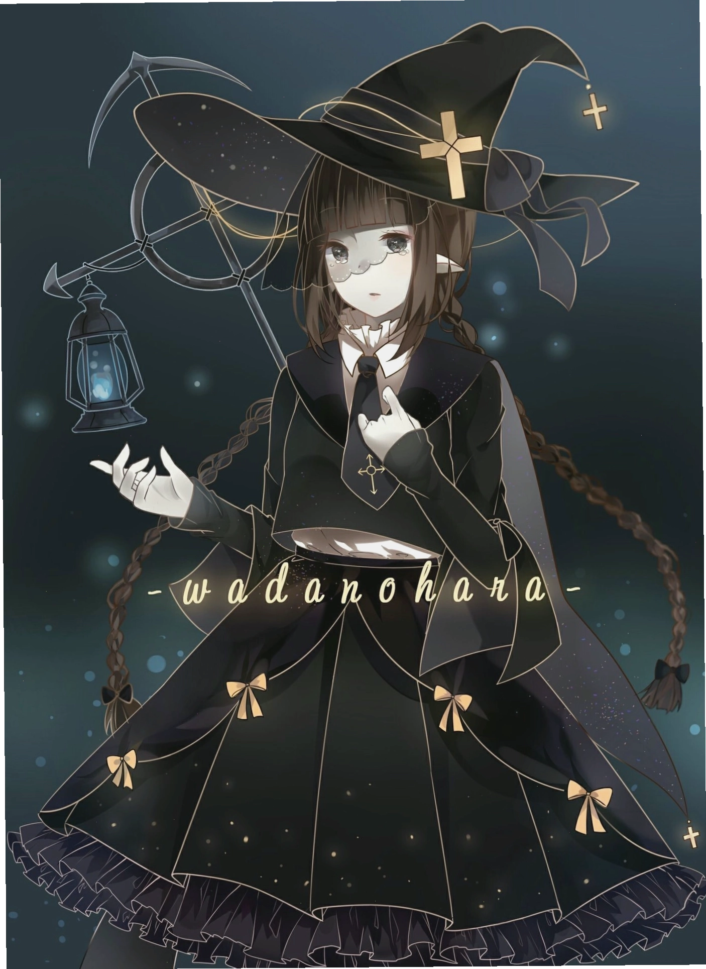 Hình ảnh anime nữ phù thủy trầm ngâm bên khung cửa sổ