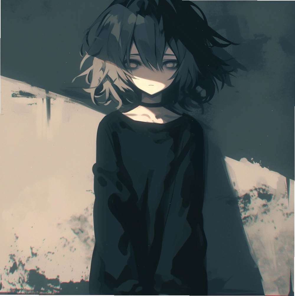 Hình ảnh anime vô cảm thể hiện sự kiên định