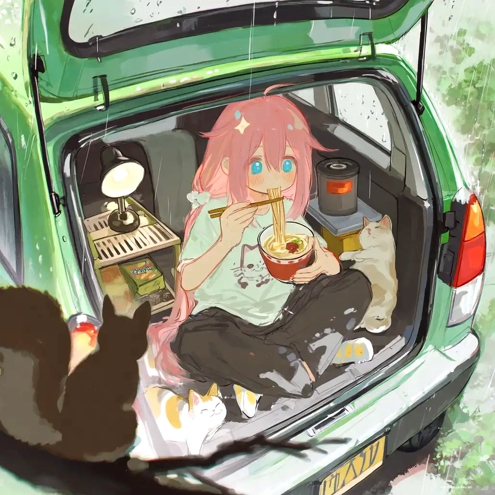 Hình ảnh anime với các biểu tượng dễ thương
