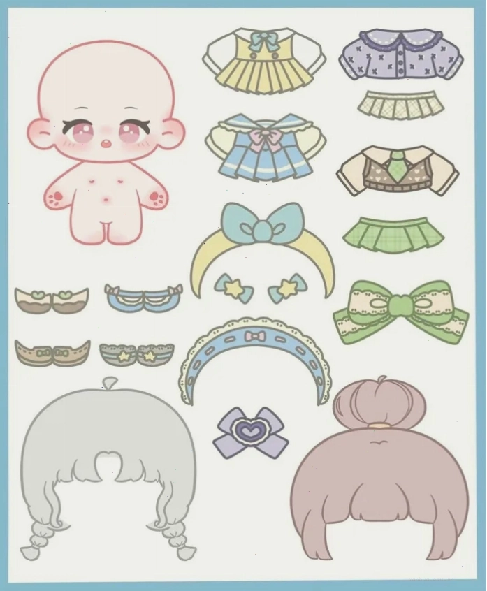 Hình ảnh búp bê giấy anime kawaii dễ thương