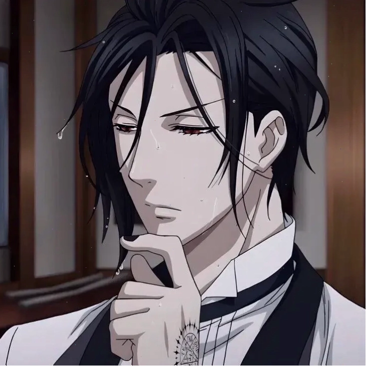 Hình ảnh cận cảnh Sebastian Michaelis với đôi mắt đỏ đặc trưng