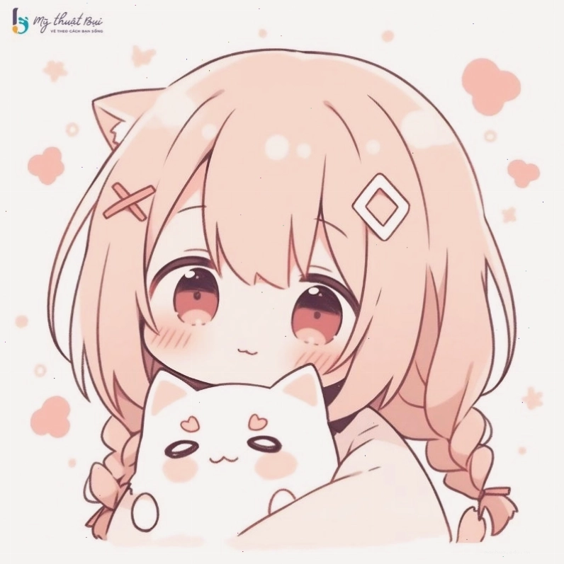 Hình ảnh chibi nữ dễ thương đang đọc sách