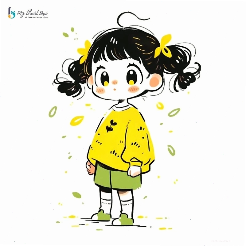 Hình ảnh cô gái chibi dễ thương với đôi mắt to tròn
