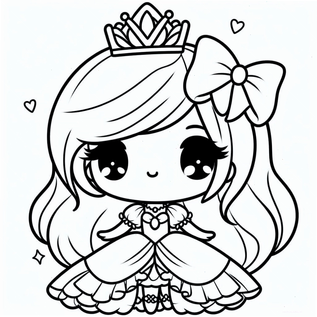 Hình ảnh công chúa chibi xinh xắn đang cầm một bông hoa