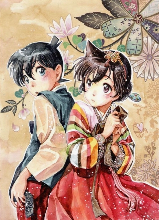 Hình ảnh fan art Shinichi và Ran trên Zerochan