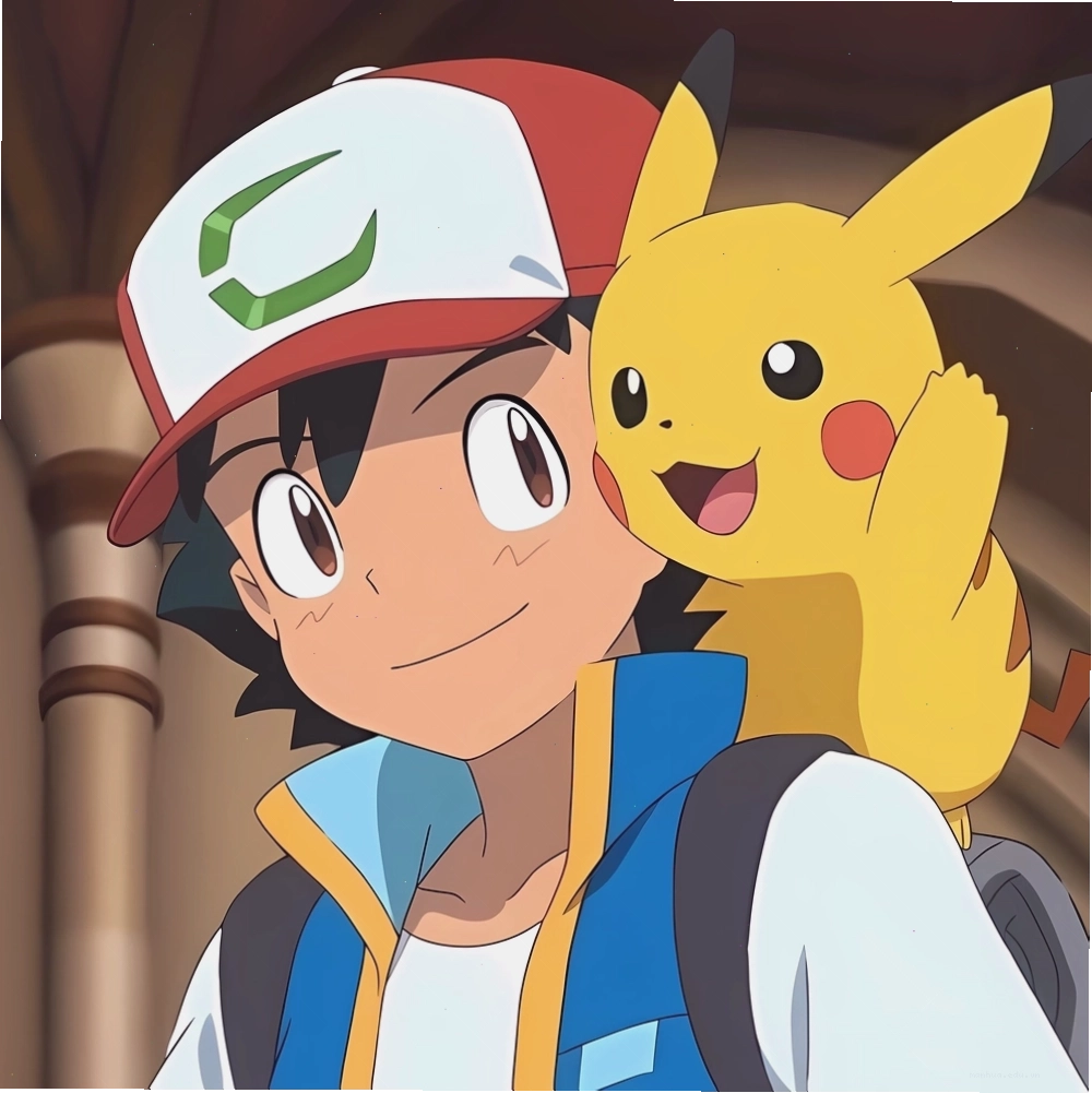 Hình ảnh Pikachu đứng cạnh Satoshi thể hiện sự trung thành