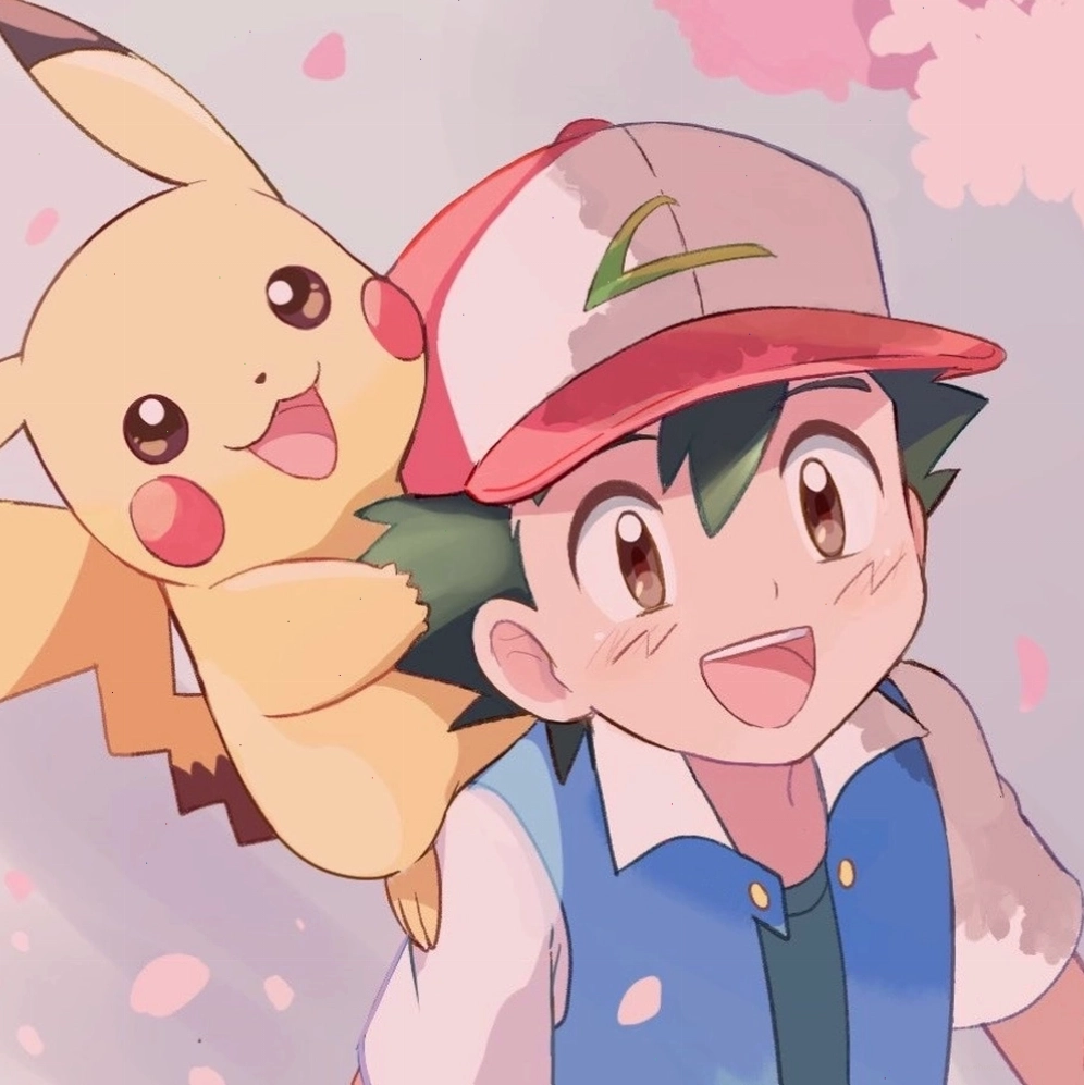 Hình ảnh Satoshi khi còn nhỏ cùng chú Pikachu đầu tiên