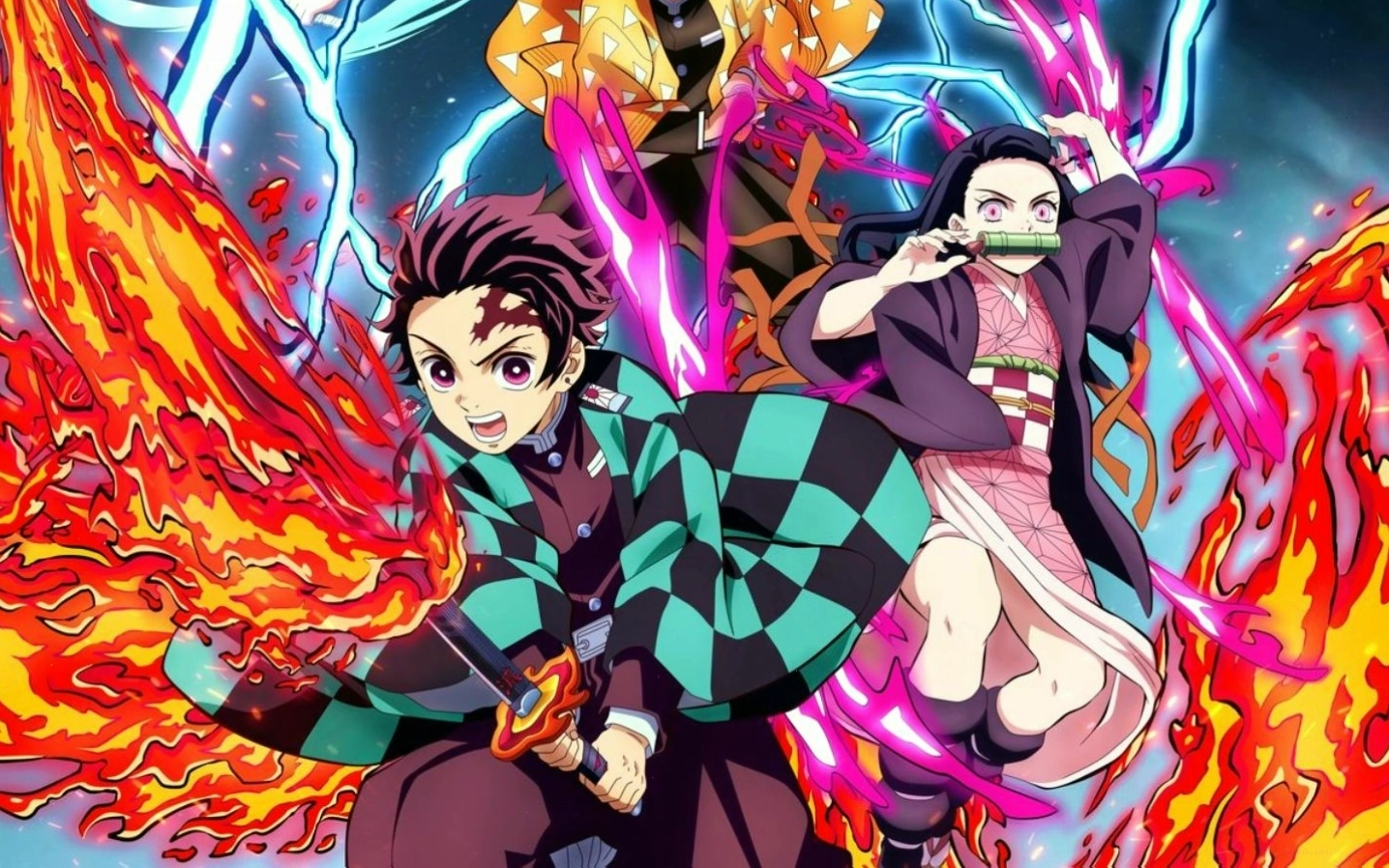 Hình ảnh Tanjiro Kamado và Nezuko Kamado bên nhau