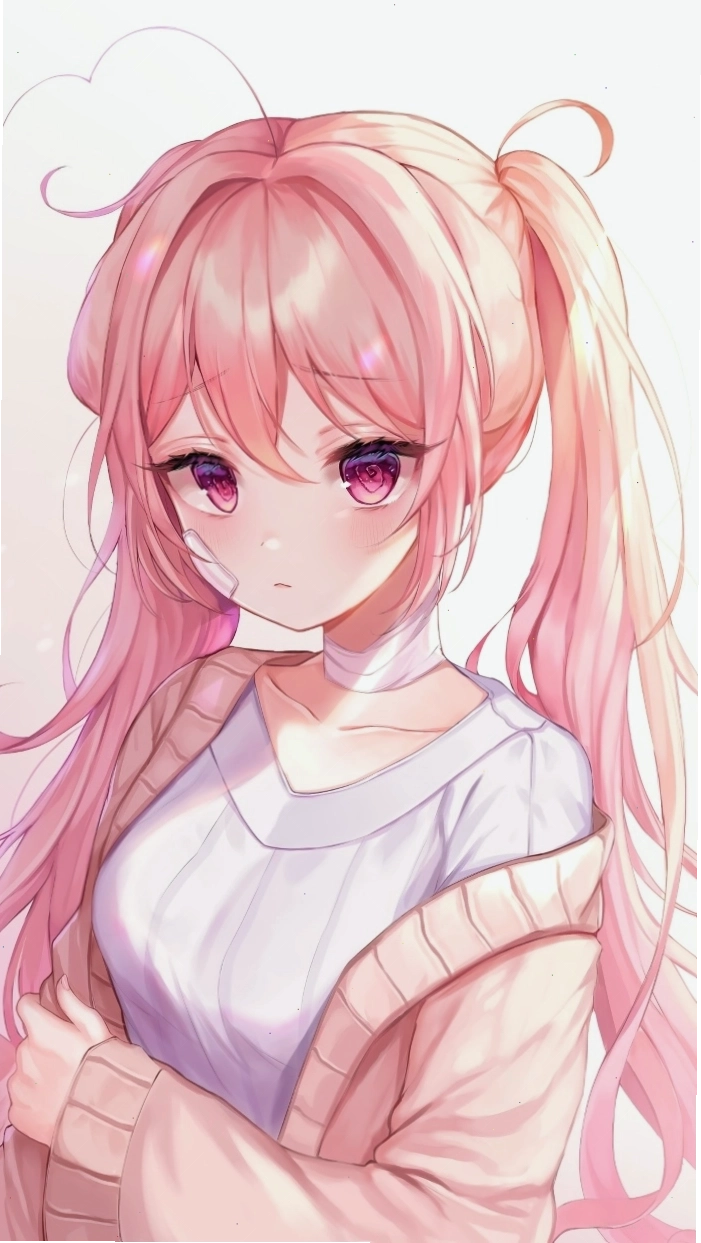 Hình anime nữ tóc hồng vừa cute vừa cá tính