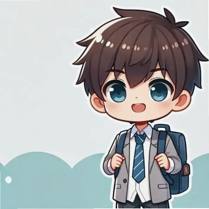 Hình chibi nam học sinh cấp 2 đơn giản, dễ thương