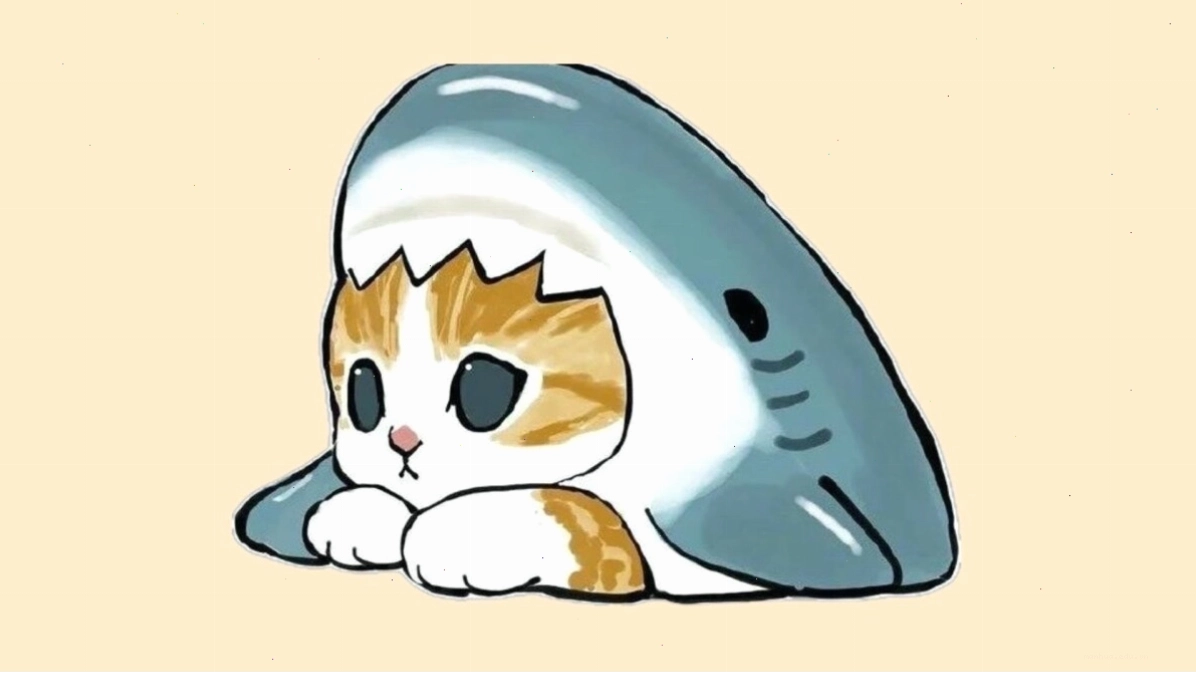 Hình mèo cute anime màu pastel