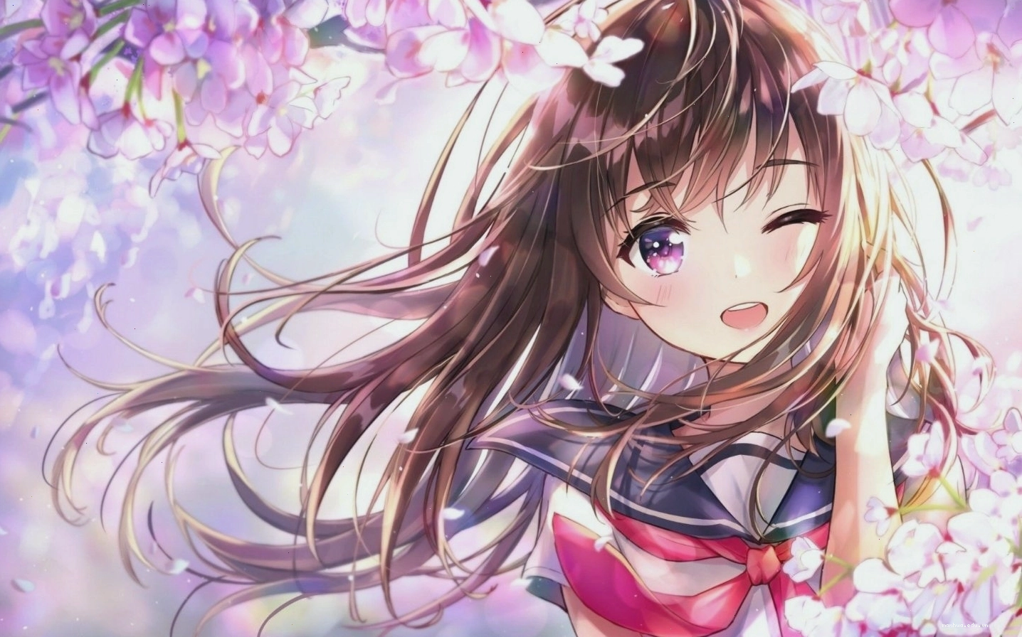 Hình nền anime nữ với nét vẽ đáng yêu
