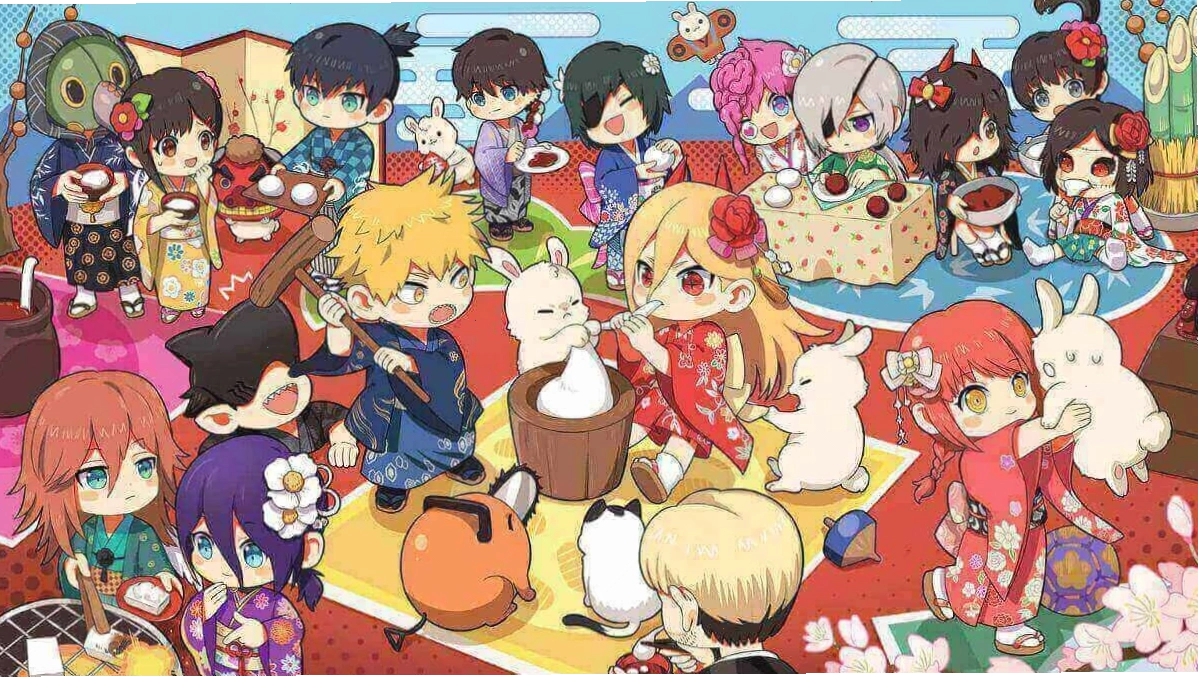Hình nền anime rừng cây và hồ nước thơ mộng