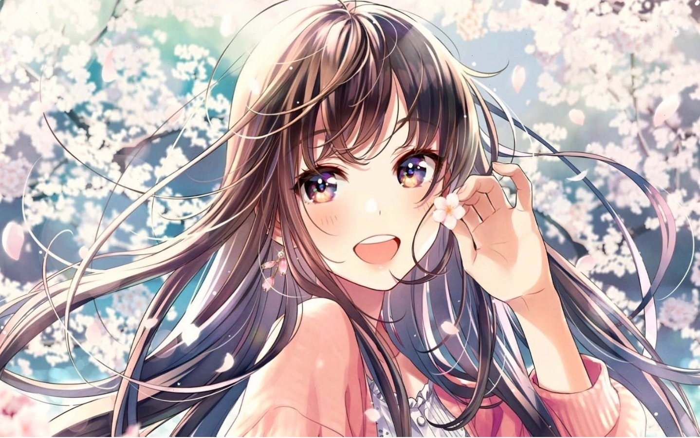 Hình nền anime với nhân vật nữ cute đáng yêu trong trang phục thường ngày