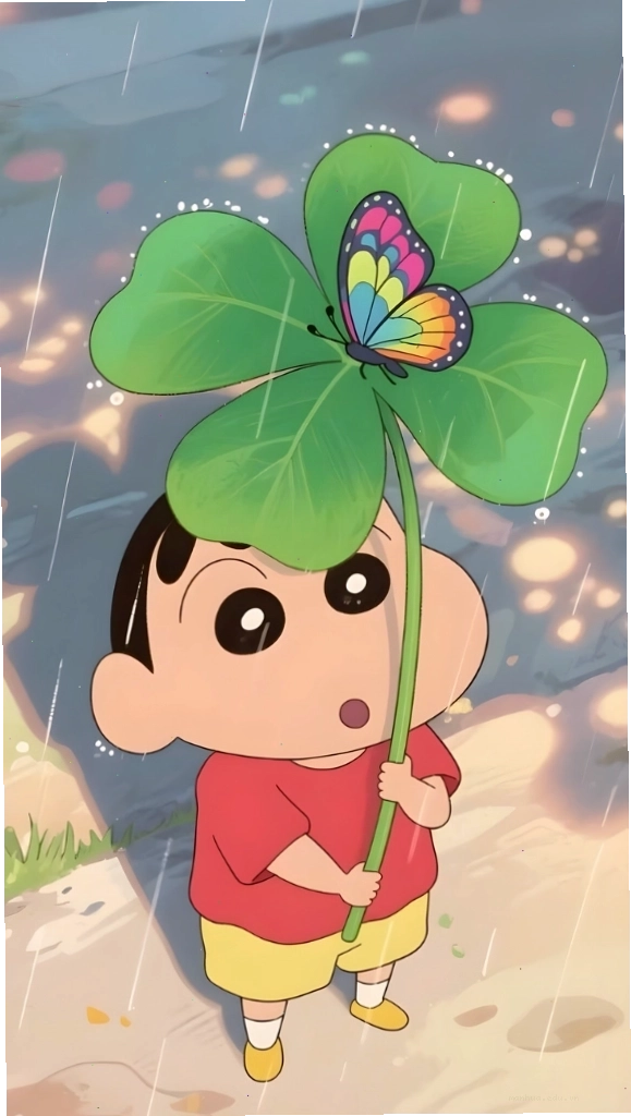 Hình nền cu Shin đáng yêu đang nghịch ngợm
