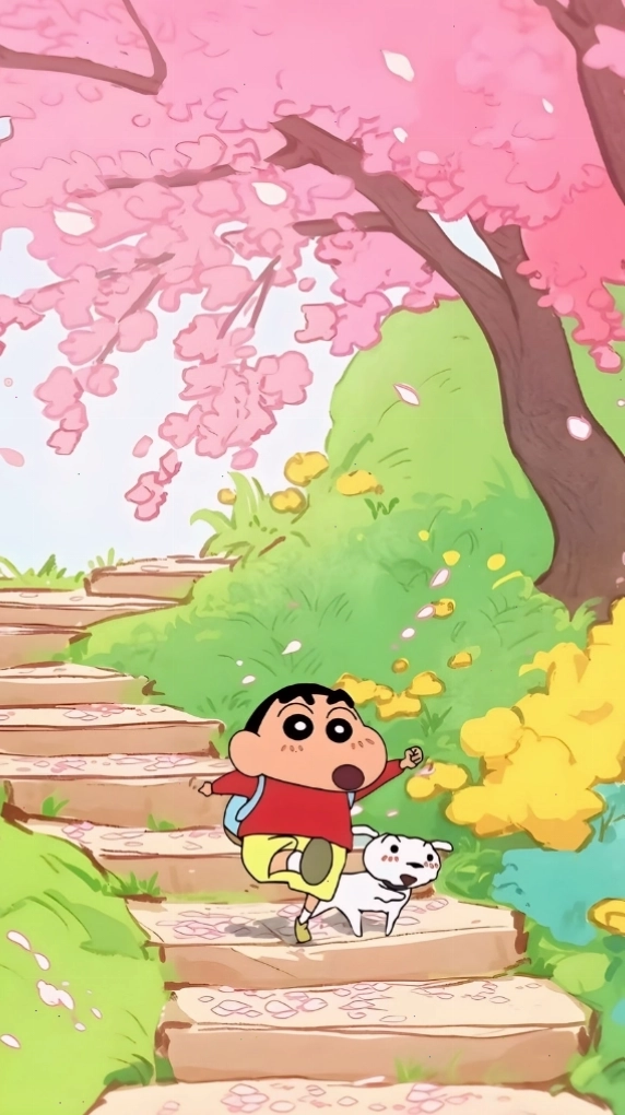 Hình nền cu Shin hài hước với biểu cảm đặc trưng