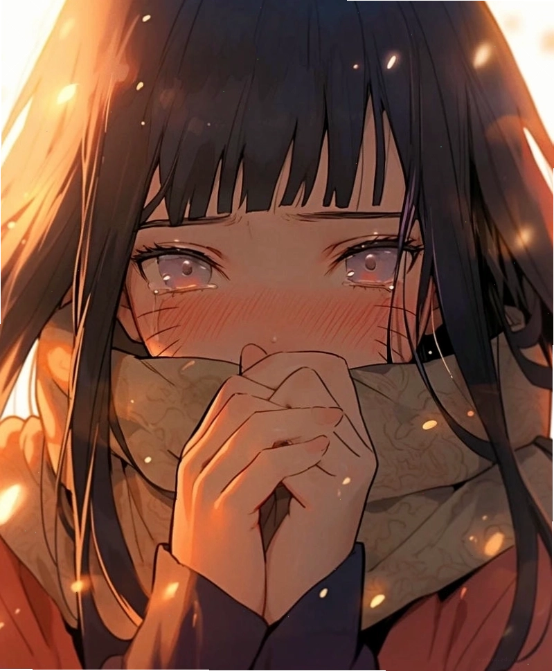 Hình nền Hinata chibi dễ thương với biểu cảm đáng yêu