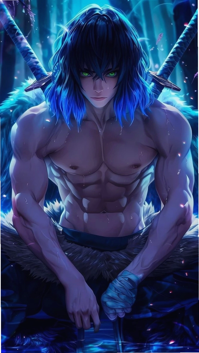 Hình nền Inosuke Hashibira anime với mặt nạ đặc trưng