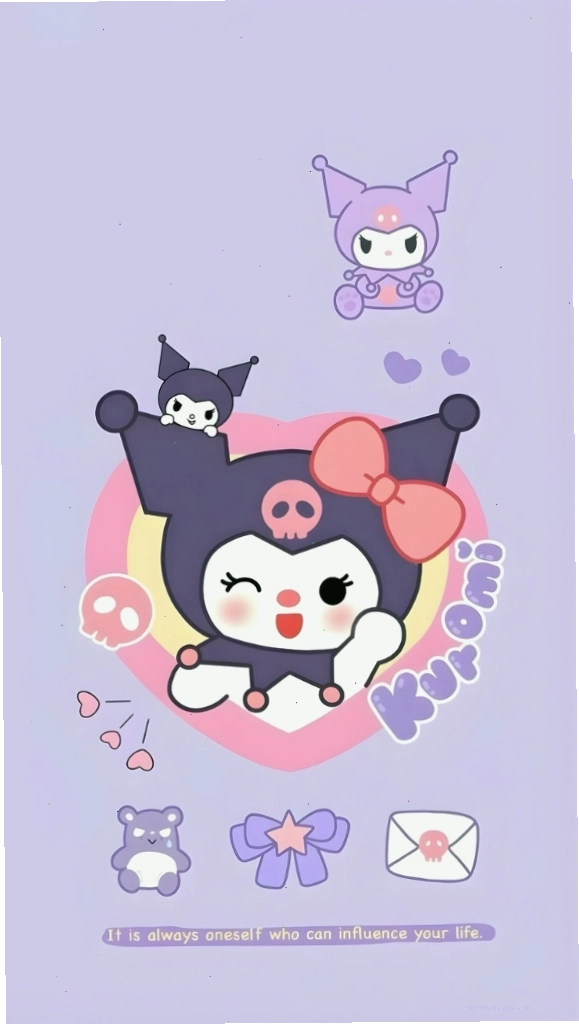 Hình nền Kuromi vẫy tay chào