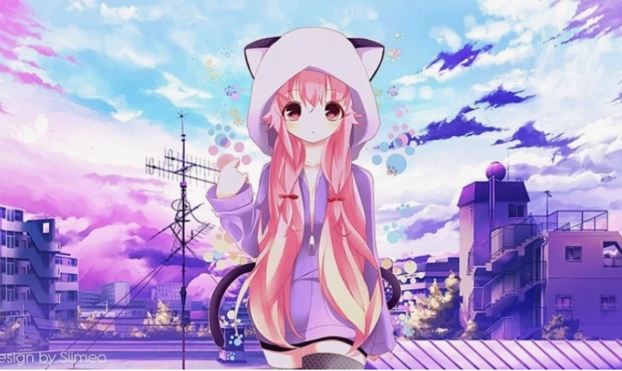 Hình nền máy tính anime nữ mạnh mẽ trong trang phục chiến đấu