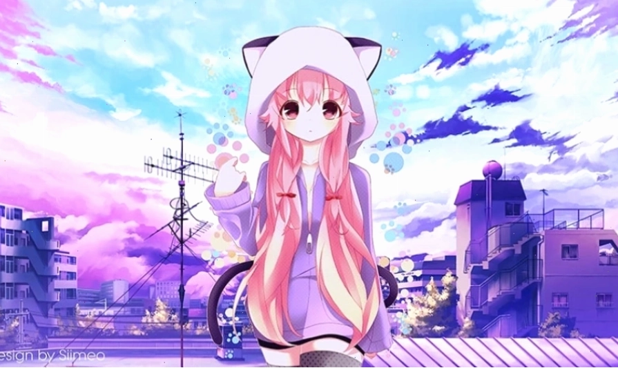 Hình nền máy tính Anime với cảnh quan thiên nhiên tươi đẹp