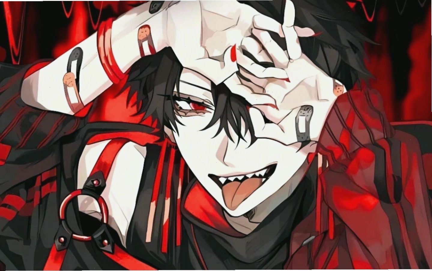 Hình nền máy tính anime với nhân vật lạnh lùng