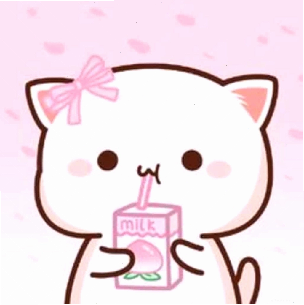 Hình nền mèo chibi đang uống sữa
