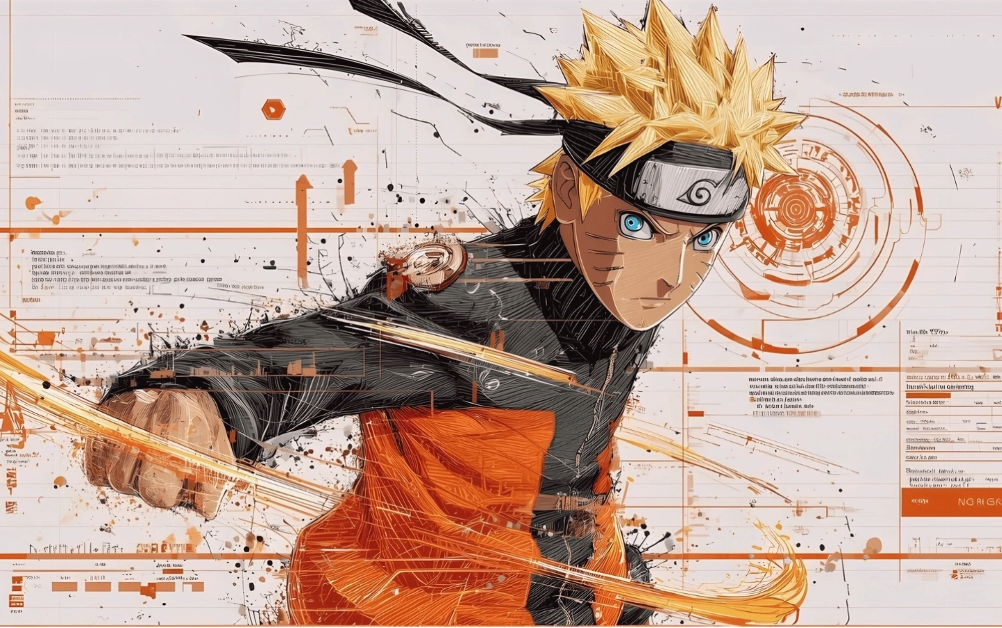 Hình nền Naruto Uzumaki phong cách phác thảo