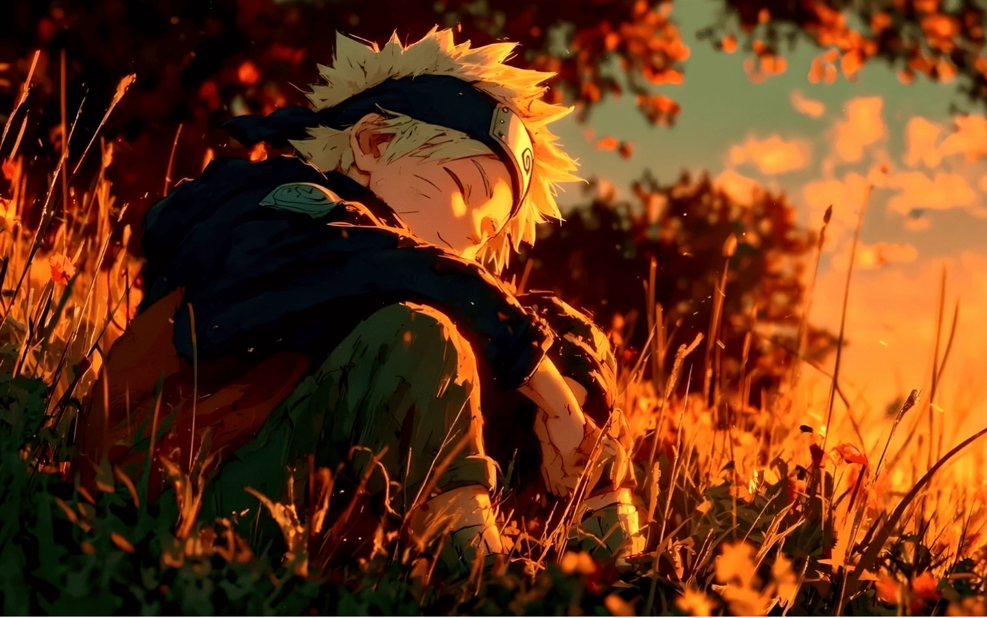 Hình nền Naruto Uzumaki trong nắng vàng