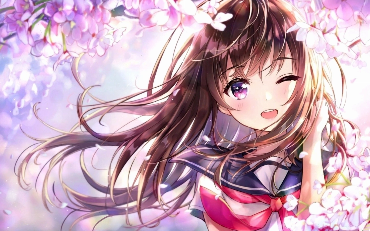 Hình nền nhân vật anime nữ cực đáng yêu với đôi mắt to tròn