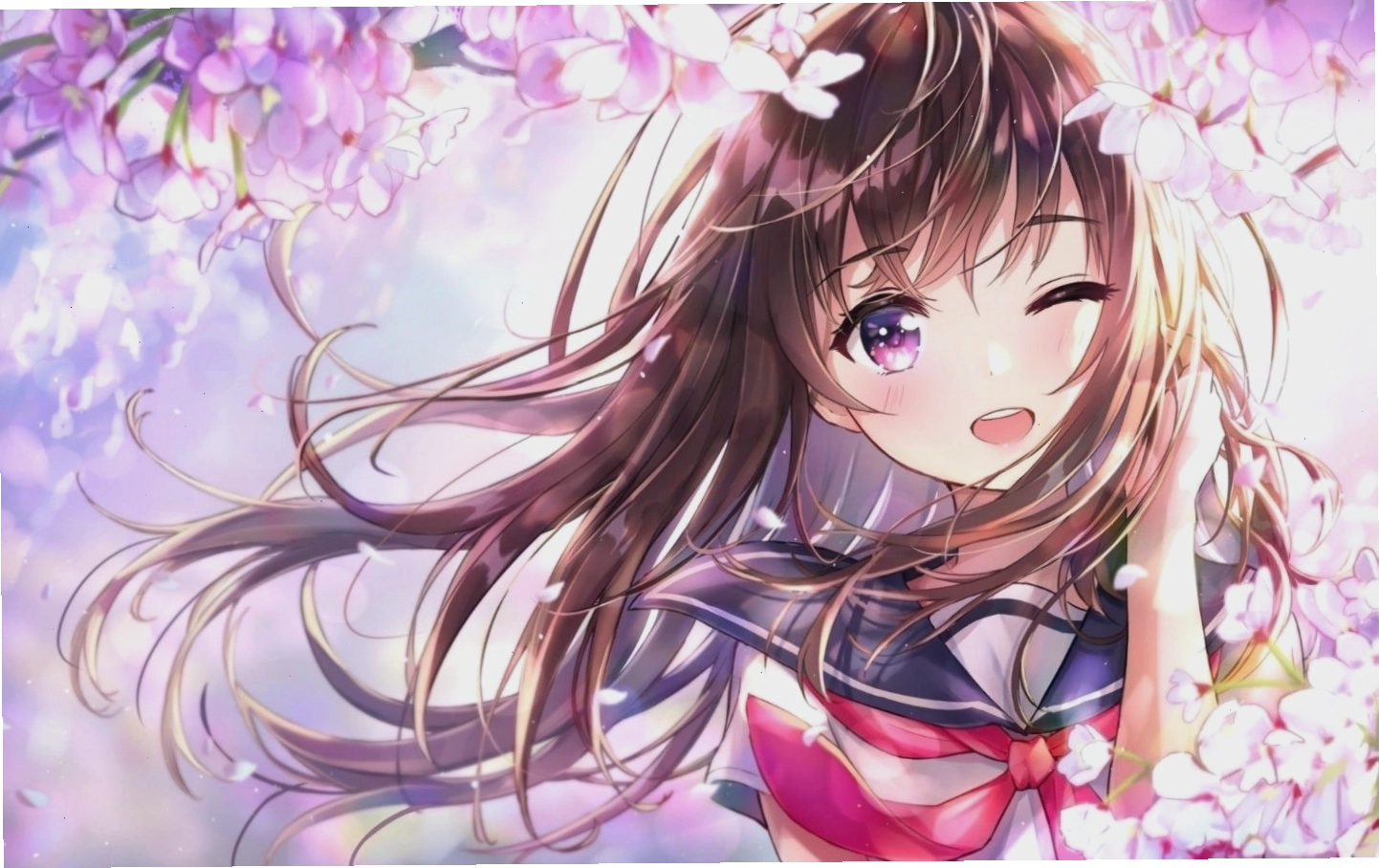 Hình nền nhân vật anime nữ với vẻ ngoài trong sáng, dễ thương