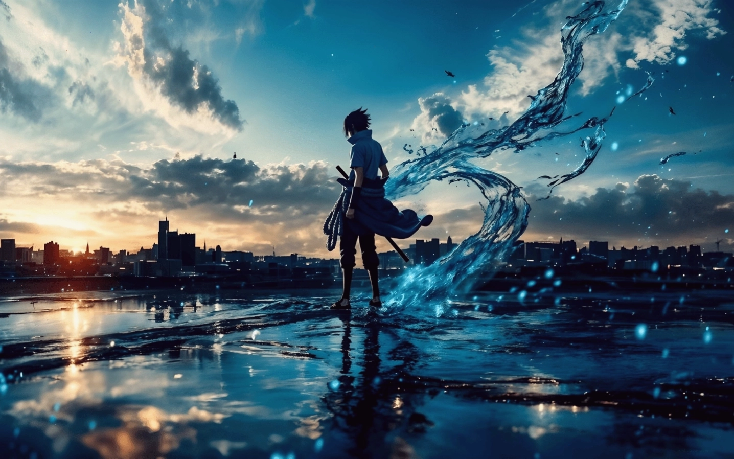 Hình nền Sasuke 4K thể hiện sự tập trung và sức mạnh Lục đạo