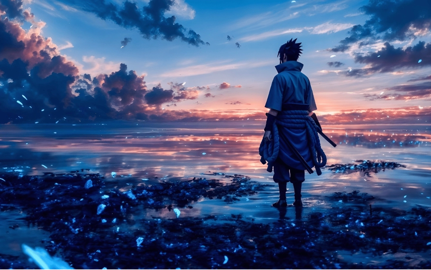 Hình nền Sasuke nhìn ra biển cả